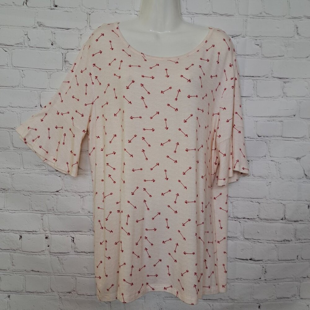 Lauren Conrad Arrow Print Soft & Comfy Top Size Large